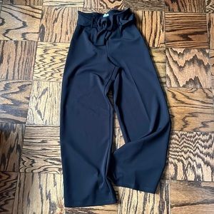 Black Leith paper bag pants